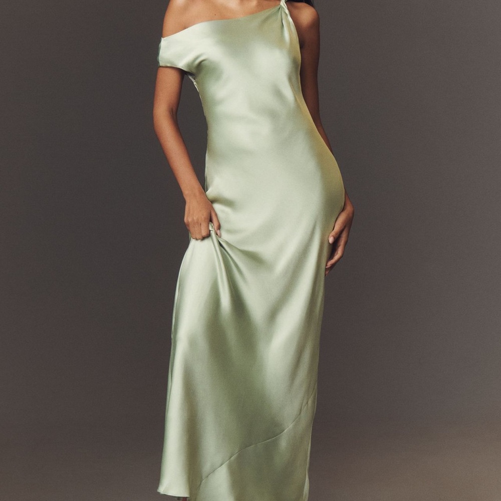 BHLDN Sienna Off-the-Shoulder Satin Maxi Dress